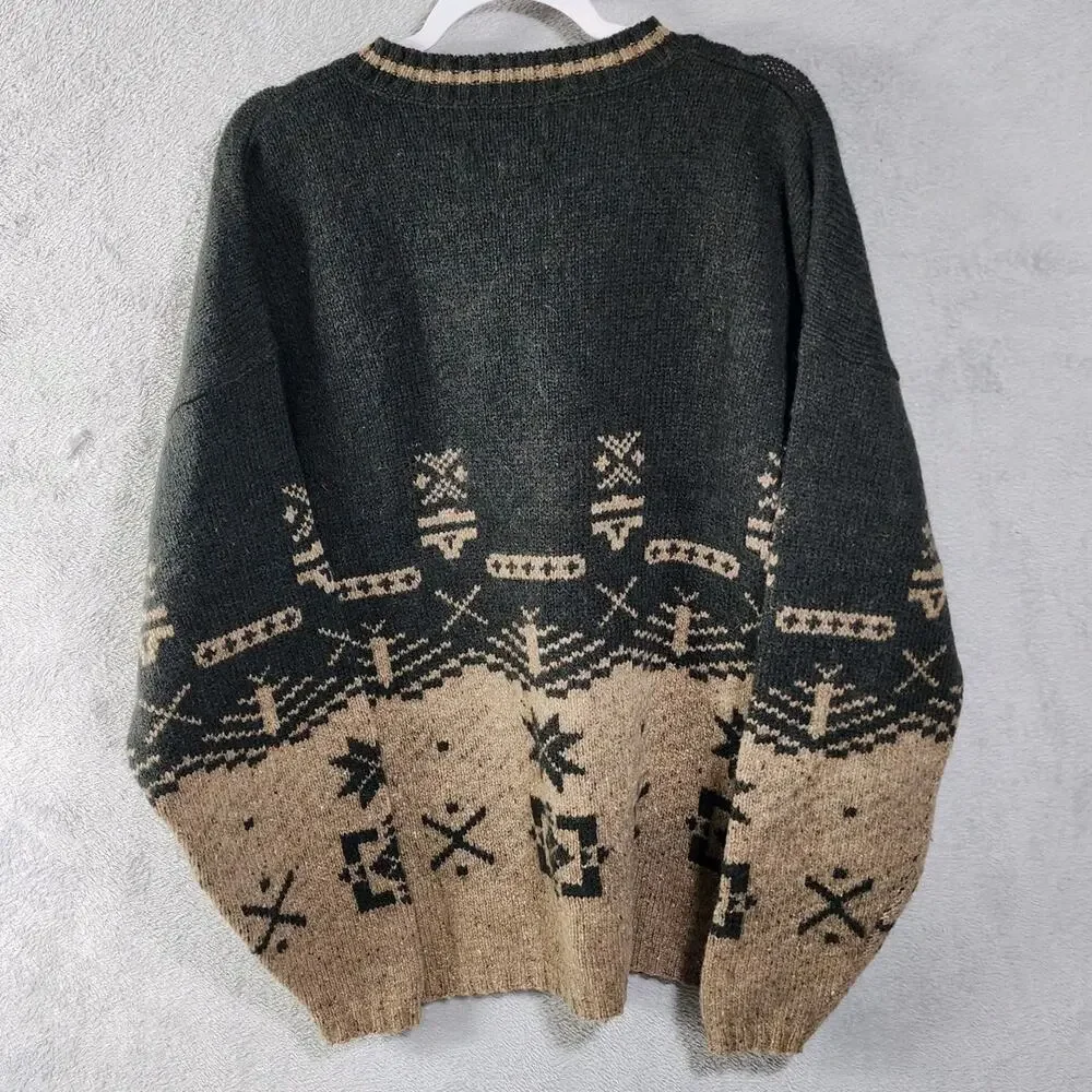 Vintage Woolrich Wool Sweater Mens 2XL USA Southwestern Aztec Western Pullover